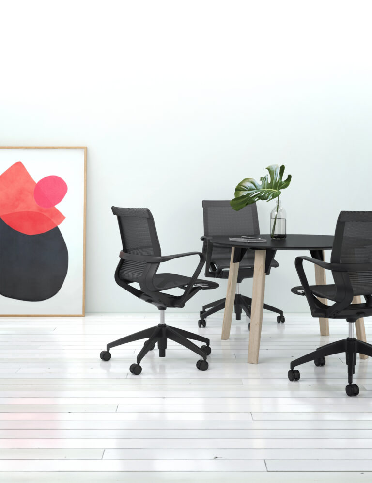 Artopex Take Off Conference round table Fenix finish and Hanso chairs